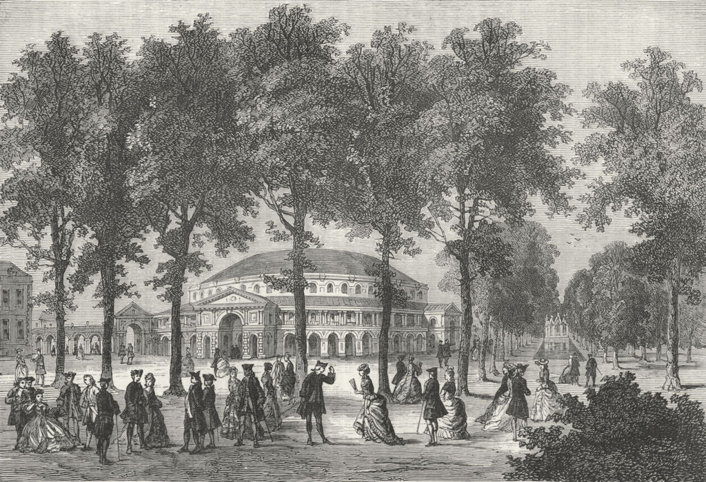 CHELSEA. Hospital. Rotunda, Ranelagh Gdns, in 1750 1880 old antique print
